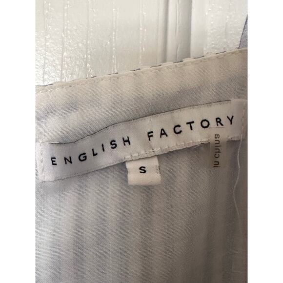 English Factory Dress Women’s Small Striped Tiered Maxi Sundress Blue White - Picture 4 of 5